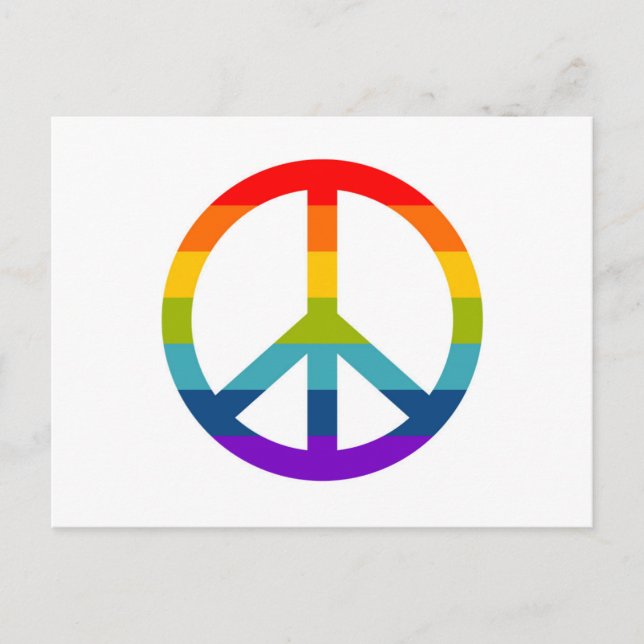 Rainbow Peace Sign Postkarte (Vorderseite)