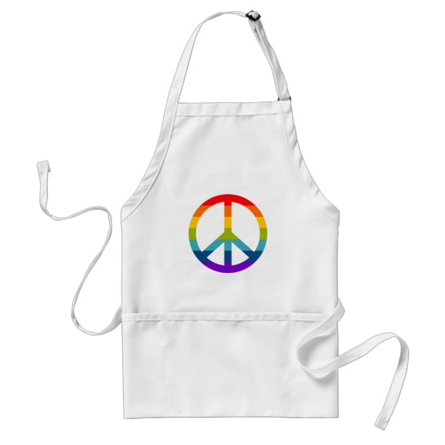 Rainbow Peace Sign Schürze (Vorne)
