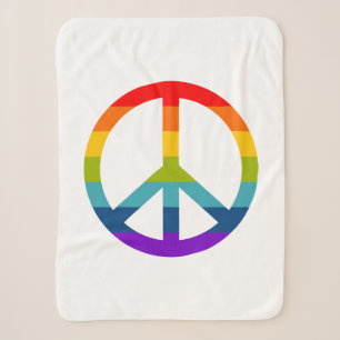 Rainbow Peace Sign Sherpadecke