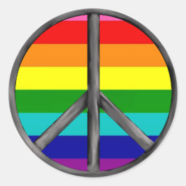 Rainbow Peace sign stolz lgbtq Gay Runder Aufkleber