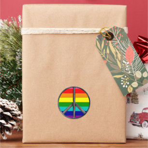 Rainbow Peace sign stolz lgbtq Gay Runder Aufkleber