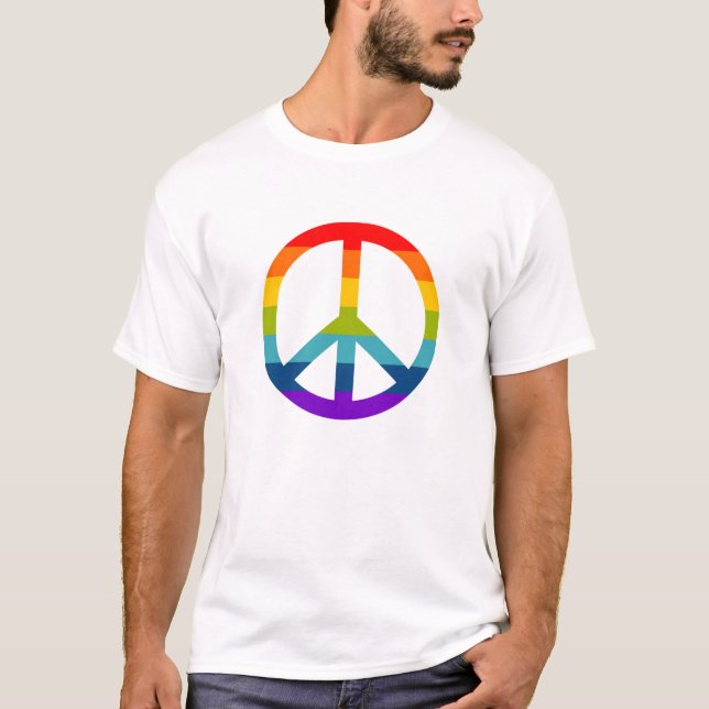 Rainbow Peace Sign T-Shirt (Vorderseite)