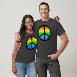 Rainbow Peace Sign T - Shirt