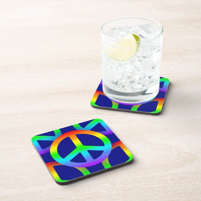 Rainbow Peace Sign Untersetzer (Rechte Seite)