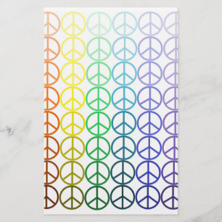 Rainbow Peace Signs Stationery Briefpapier