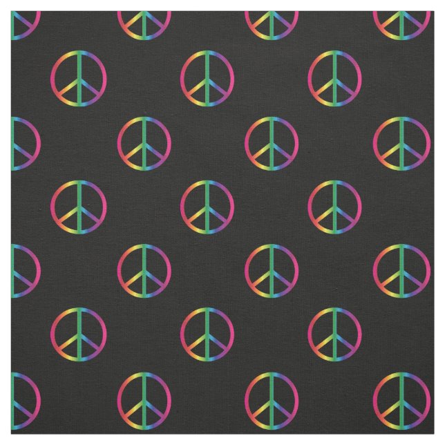 Rainbow Peace Signs Stoff (Muster)