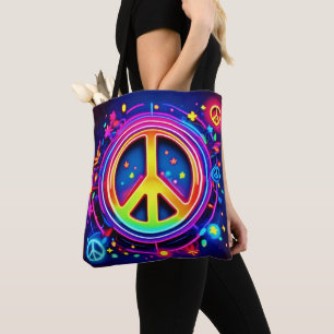 Rainbow Peace Symbol Art Tasche