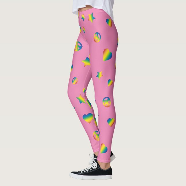Rainbow Peace und Liebe Leggings (Links)