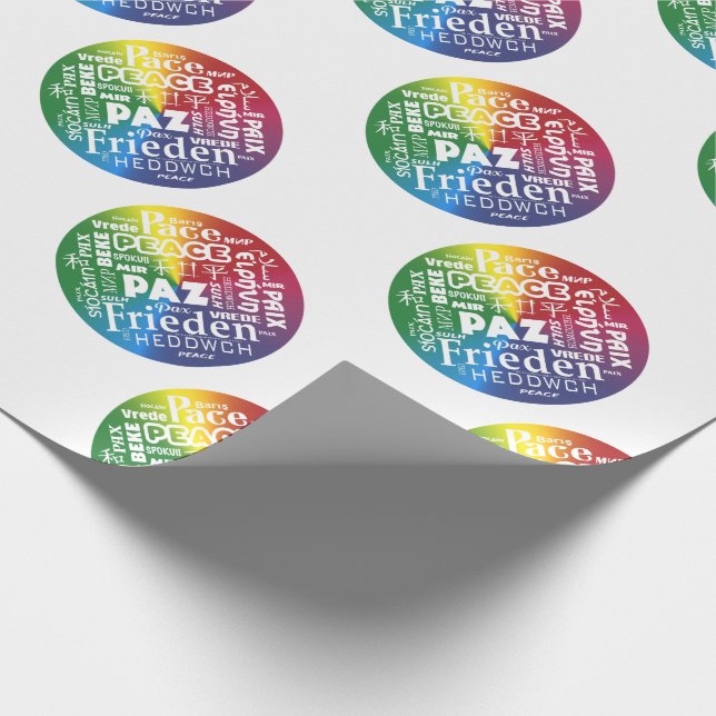 Rainbow Peace Wrapping Paper Geschenkpapier (Ecke)