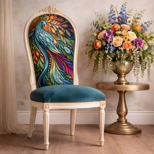 Rainbow Peacock Decoupage Seidenpapier (Rainbow Peacock Decoupage Tissue Paper Mockup)