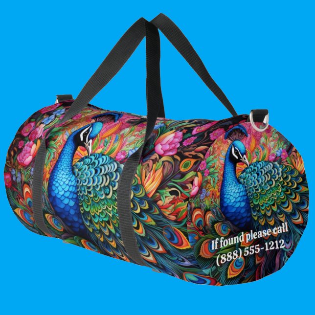 Rainbow Peacock Grand sac à double (Créateur téléchargé)