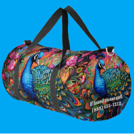 Rainbow Peacock Large Duffel Bag Duffle Bag