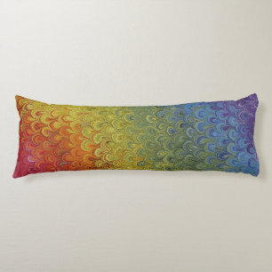Rainbow Peacock Painted Marmor Paper Seitenschläferkissen