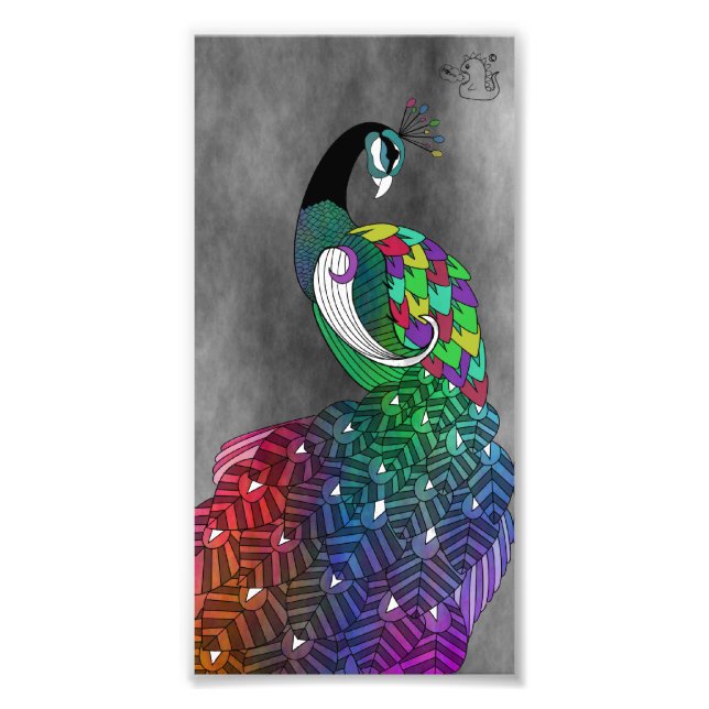Rainbow Peacock Print Fotodruck (Vorne)