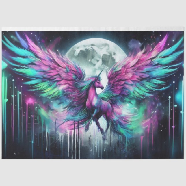 Rainbow Pegasus Tissue Seidenpapier (Vorderseite)