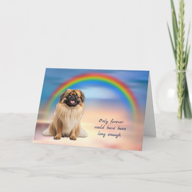 Rainbow Pekingese Dog Loss Sympathie Karte (Vorderseite)
