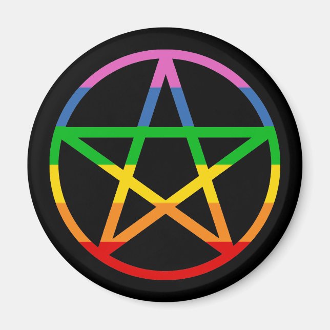 Rainbow Pentagramm Magnet (Vorne)