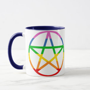 Rainbow Pentagramm Tasse