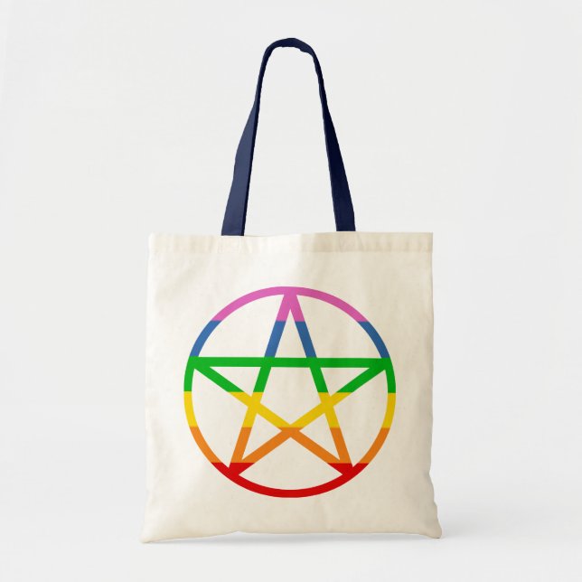 Rainbow Pentagramm Tragetasche (Vorne)