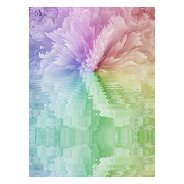 Rainbow Peony Gefärbte Krawatte Hippie Tischdecke (Vorderseite)