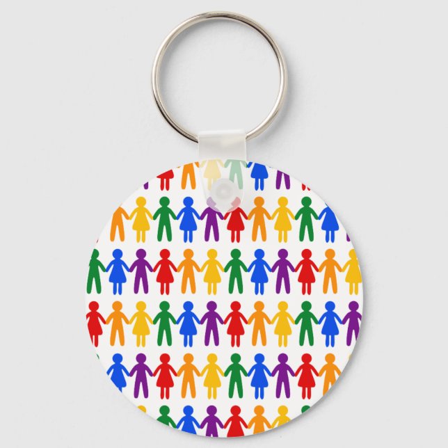 Rainbow People-Muster Schlüsselanhänger (Vorderseite)