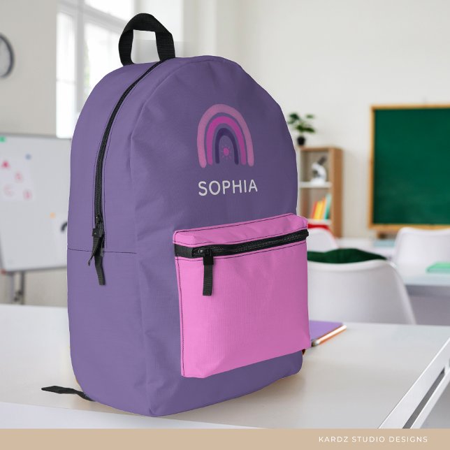 Rainbow Personalisiert Girl School Bedruckter Rucksack (Von Creator hochgeladen)