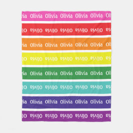 Rainbow Personalisiert Kids Name Blanket Geschenk Fleecedecke