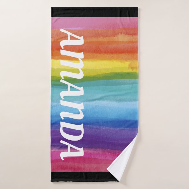 Rainbow Personalisiert Name Badetuch Badehandtuch (Badehandtuch)