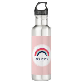 Rainbow Personalisiert Name Girl Gift Pink Edelstahlflasche