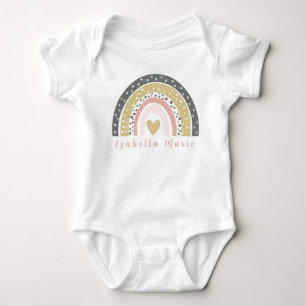 Rainbow Personalisiert Name Niedlich Morden Baby Strampler