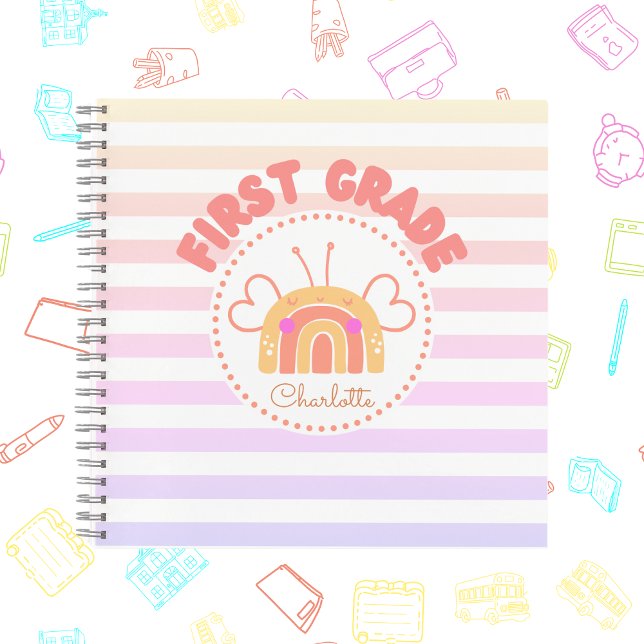 Rainbow-Personalisiert-Notebook der ersten Klasse Notizbuch (First Grade Rainbow Personalized Notebook)