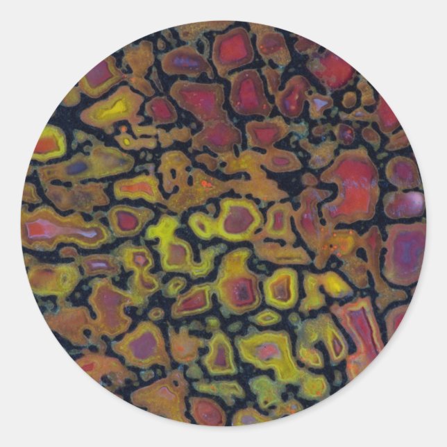 Rainbow Petrified Dinosaurier Bone Runder Aufkleber (Vorderseite)