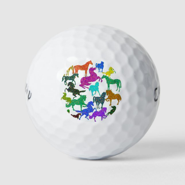 Rainbow Pferde Golfball (Vorderseite)