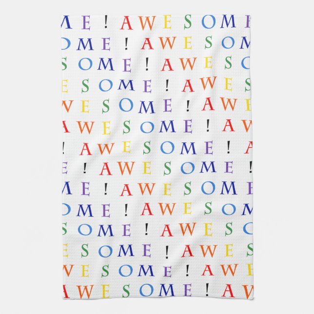 Rainbow Phantastisch Typografie Muster Geschirrtuch (Vertikal)