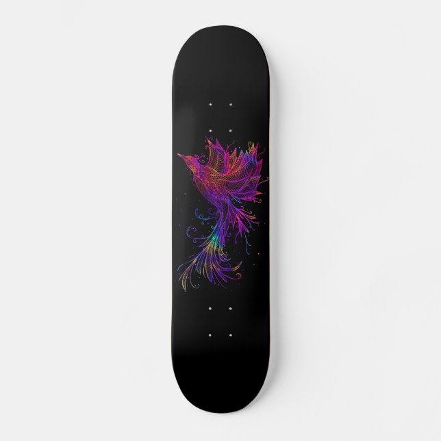 Rainbow Phoenix Bird Skateboard (Vorderseite)