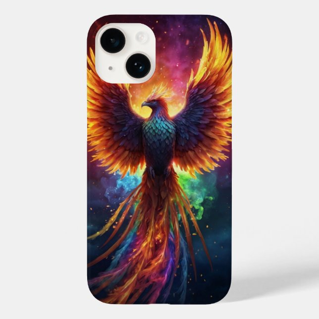 Rainbow Phoenix Case-Mate iPhone 14 Hülle (Rückseite)