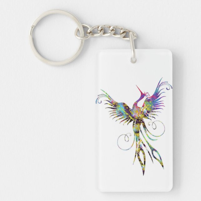 Rainbow Phoenix Porte - clé par Brow Bird (Devant)