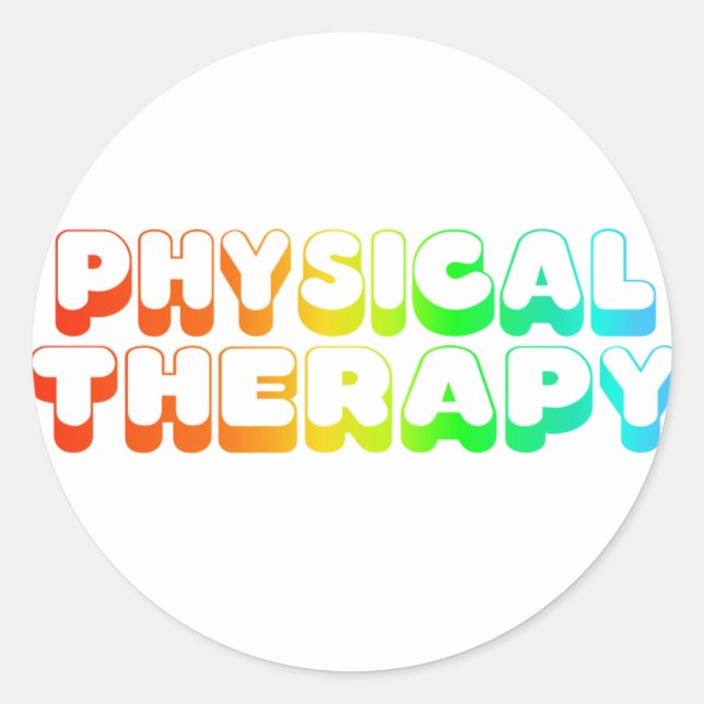 Rainbow Physical Therapy Runder Aufkleber (Vorderseite)