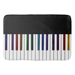 Rainbow Piano Keyboard Music Bedspread Bath Mat Badematte
