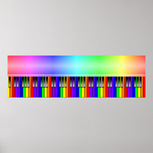 Rainbow Piano Keyboard Poster