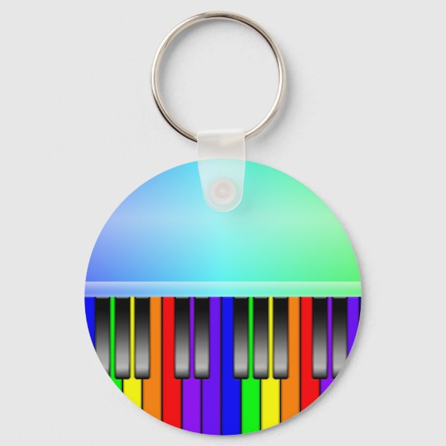 Rainbow Piano Keyboard Schlüsselanhänger (Vorderseite)