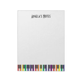 Rainbow Piano Keys Notizblock
