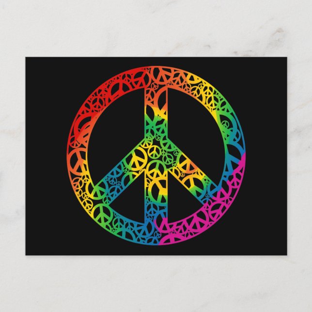 Rainbow Pieces of Peace Postkarte (Vorderseite)