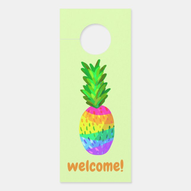 Rainbow Pineapor Door Hanger Türanhänger (Vorderseite)