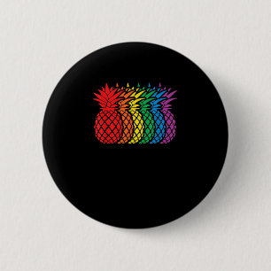 Rainbow Pineapples Aloha Hawaiian Gay Pride Monat Button