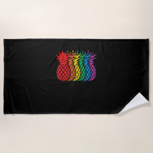 Rainbow Pineapples Aloha Hawaiian Gay Pride Monat Strandtuch