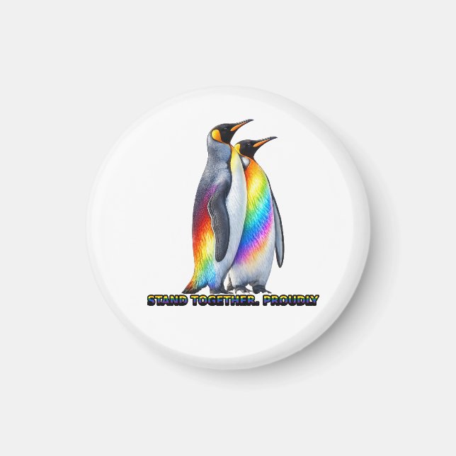 Rainbow Pinguin Stolz – Steht Zusammen  Magnet (Vorne)
