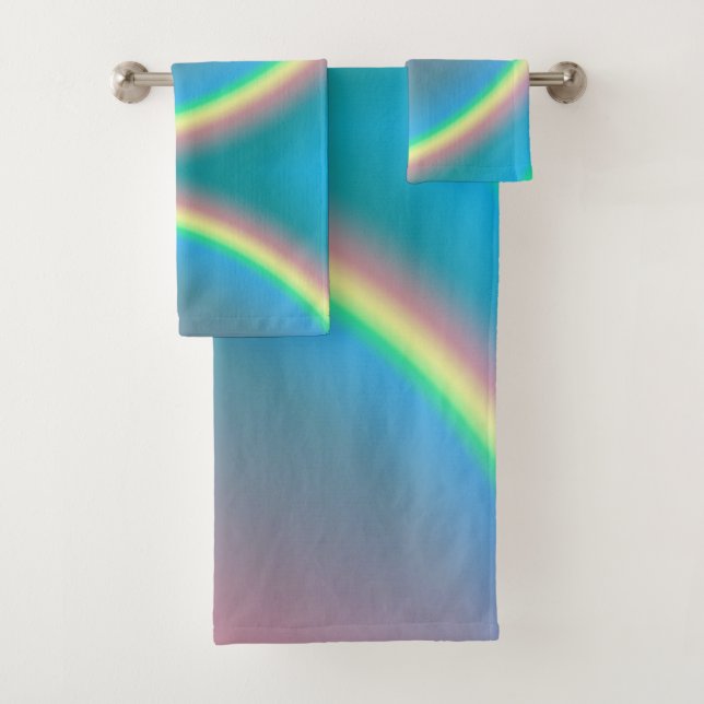 Rainbow Pink Blue Blush  Badhandtuch Set (Insitu)