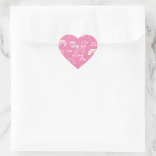 Rainbow Pink Girly Girl Herz-Aufkleber