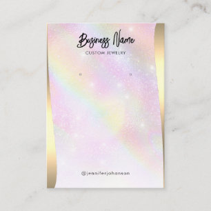 Rainbow Pink Gold Glitzer Schmuckhalter Ohrringe Visitenkarte
